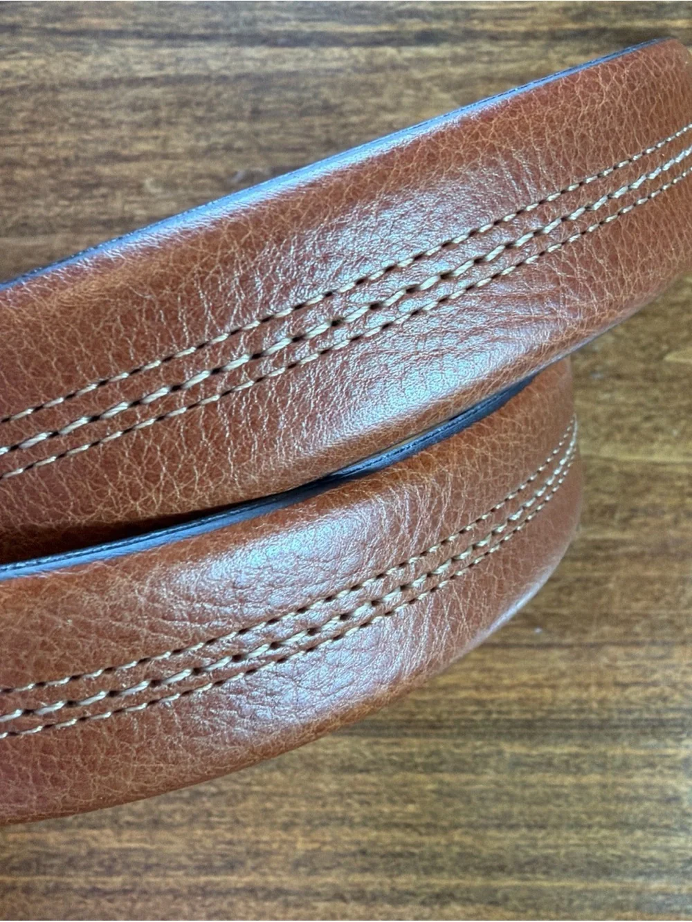 Joseph Abboud Brown Leather Men's Belt with Contrast Stitching Italy